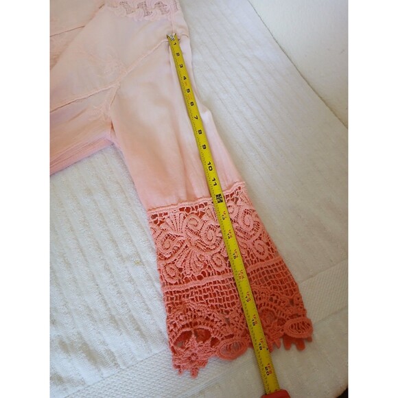 Chico’s Women's 2 Large Ombre Lace Trim Boho Tunic Top 3/4 Sleeve - Picture 12 of 15